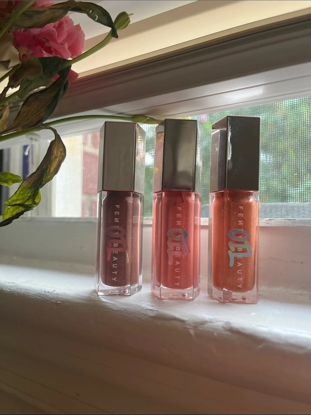 Fenty Beauty OIL Gloss Trio — Pink and Peach Shimmer Lip Gloss 👄